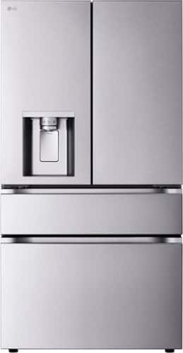 LG - 36-in Wide Standard-Depth MAX 28.6 Cu. Ft. French Door Smart Refrigerator with Mini Craft Ice and Full Convert Drawer - Stainless Steel