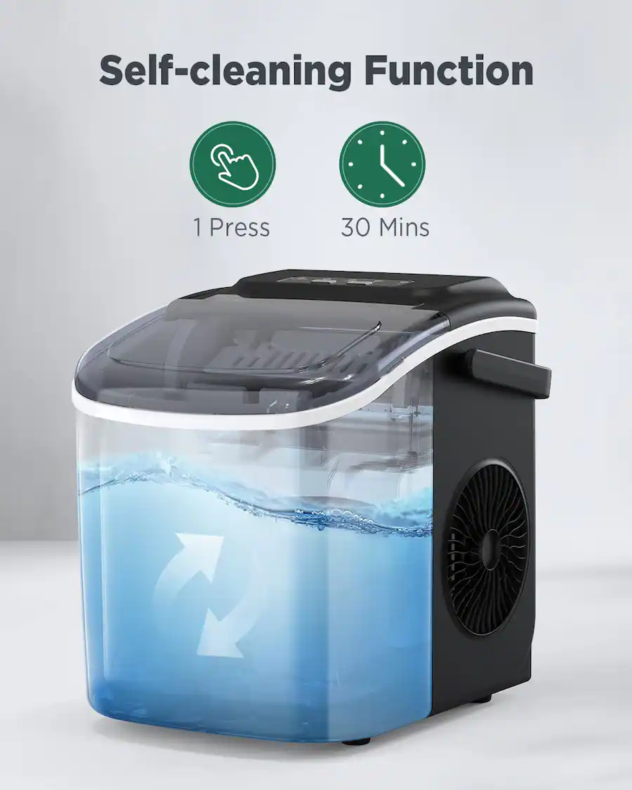 Silonn Countertop/Portable 26lb Bullet Ice Maker With 2 Ice Sizes ...