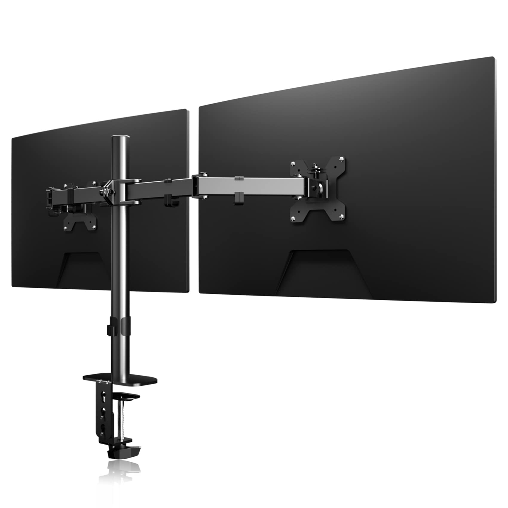 ThinkLink Electronic - Dual Monitor Desk Mount Adjustable Arm Computer Screens Gas Spring Vesa md9442 High Quality - Black 13"-27"