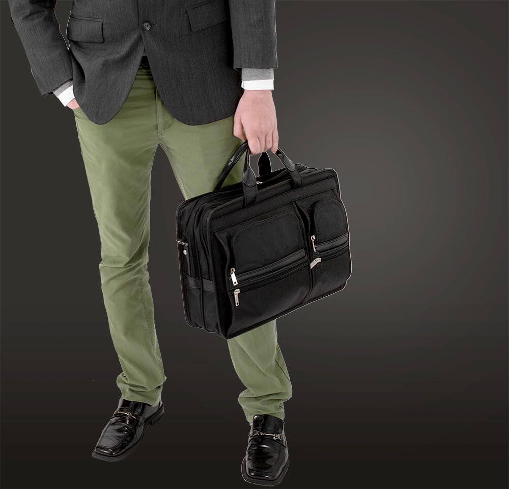 Alt View 2. McKleinUSA - 15-inch Double-Compartment Laptop Briefcase Model 58435 P Series Hubbard Tech-Lite Ballistic Nylon - Black.