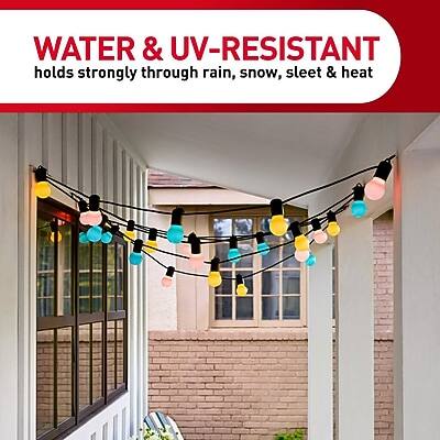 WATER & UV-RESISTANT  
holds strongly through rain, snow, sleet & heat