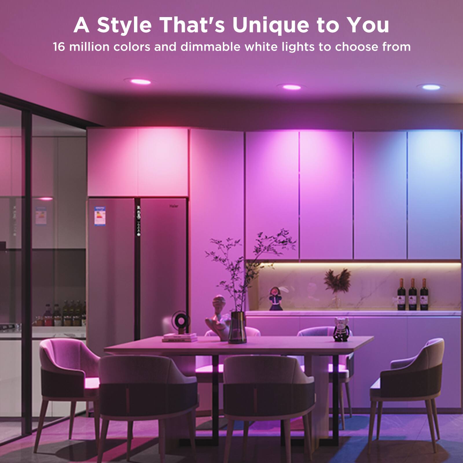 A Style That's Unique to You: 16 million colors and dimmable white lights to choose from.