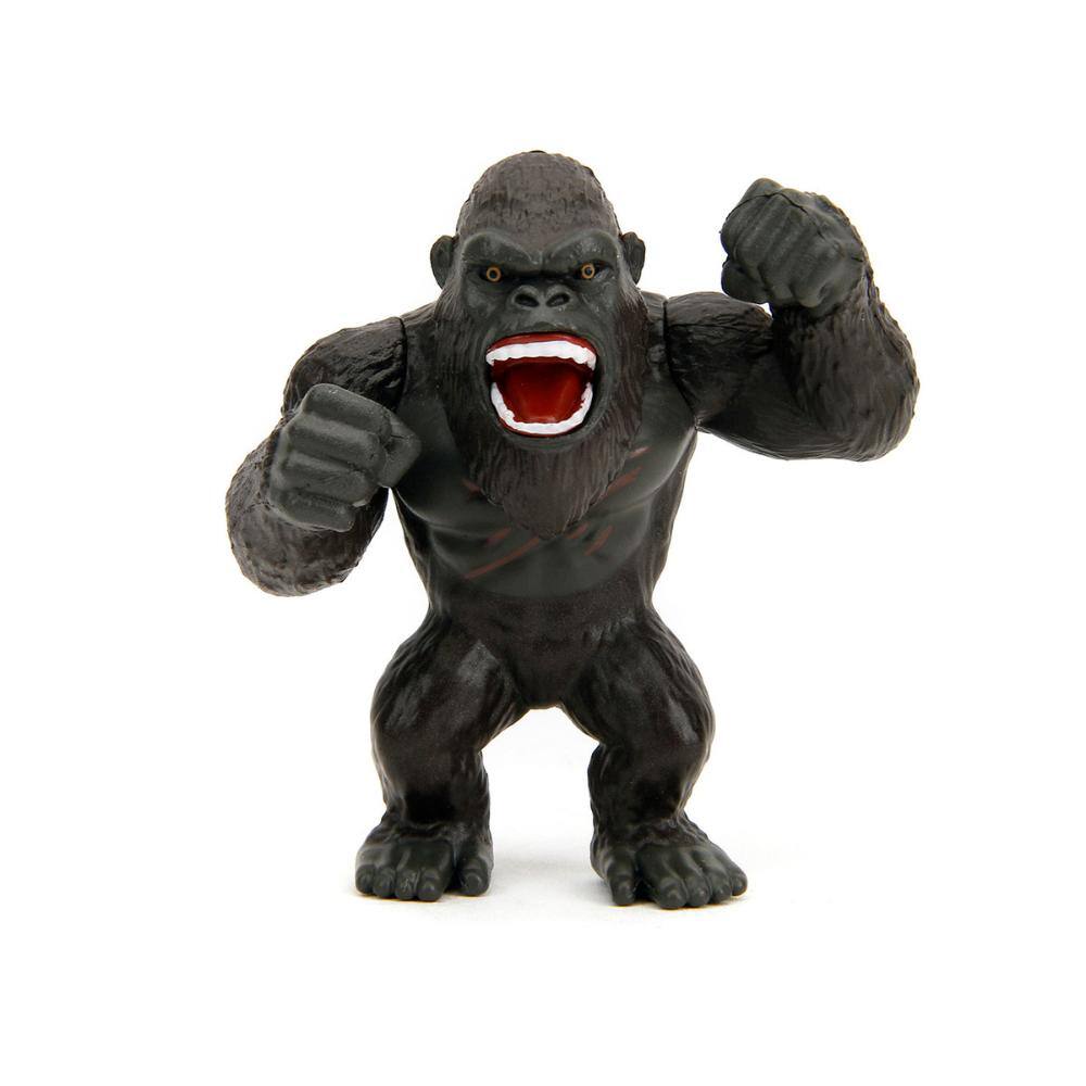 Left. Jada - Set of 4 Diecast Figures "Godzilla x Kong: The New Empire" (2024) Movie "Metalfigs" Series Diecast Models by Jada - Multicolor.