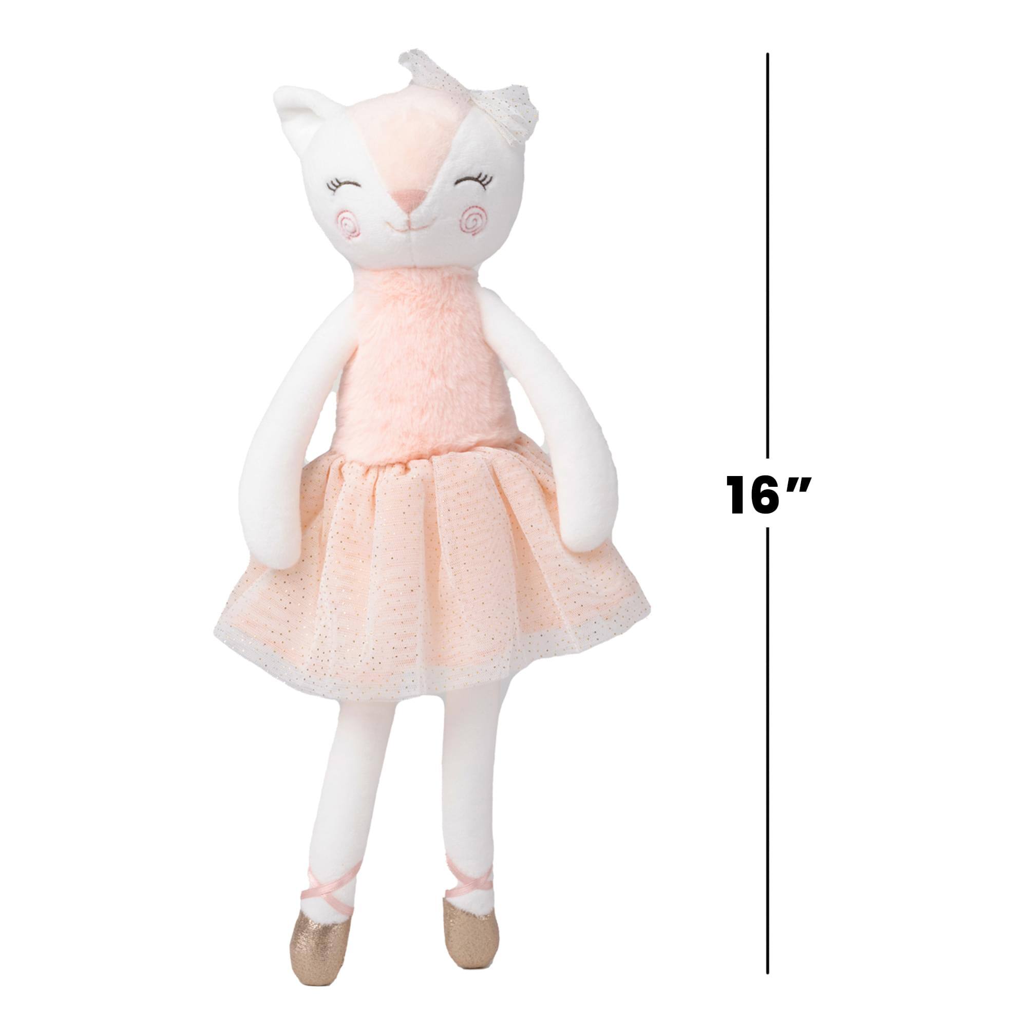 Alt View 4. TriAction Toys - Teddykompaniet Plush Ballerina Cat, Celine - White.