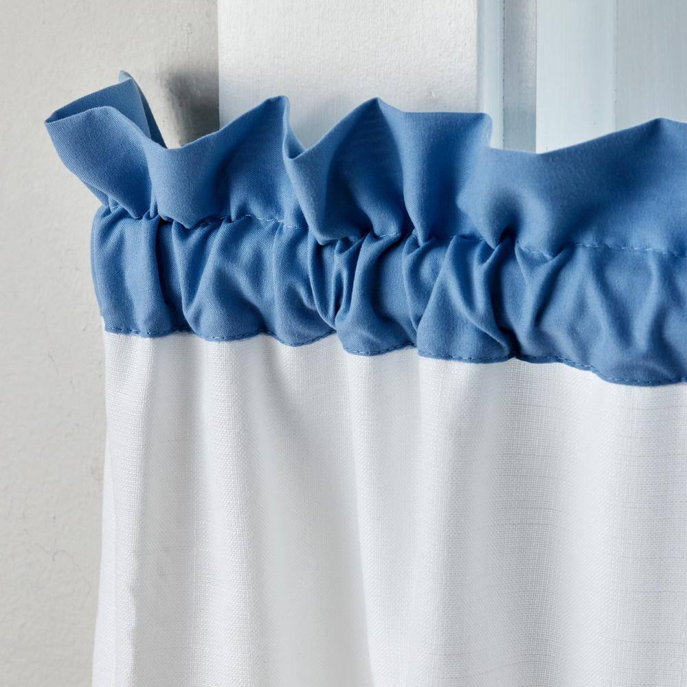 Angle. SKL Home - SKL Home By Saturday Knight Ltd 100% Polyester Marrisa Valance - 48" x 13" Blue - Blue.