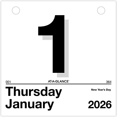 001 AT-A-GLANCE Thursday January 1, 2026 New Year's Day 364