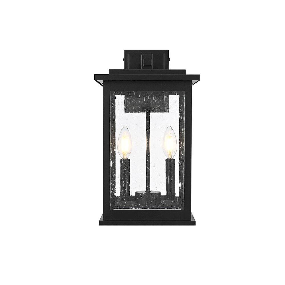 Back. Elegant Lighting - Ringgold 8.5 Inch Outdoor Wall Sconce In Black - Black.