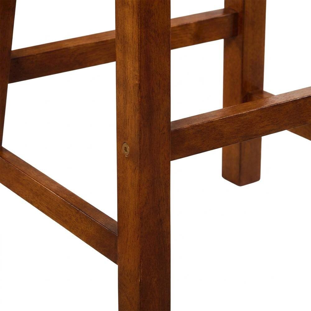 Alt View 3. Starlight Canyon Home - Saddleback Solid Wood Counter Stool with Saddle Seat, Oak, Set of 2 - Brown.