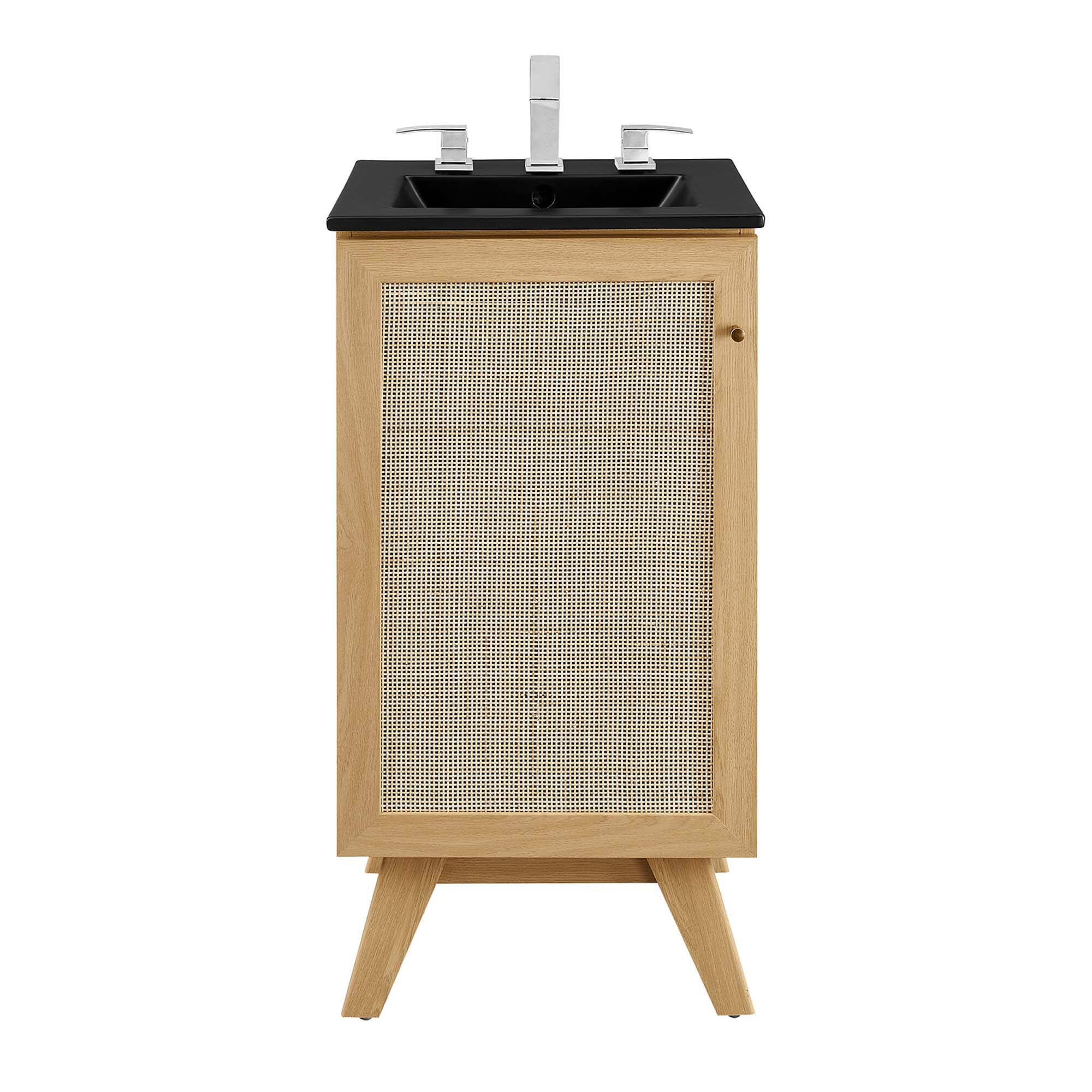 Alt View 7. Modway - Soma Bathroom Vanity with Black Basin Included by Modway - Oak Black.