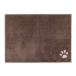 PetMaker - Dog Door Mat for Muddy Paws - BrownwithWhitePawPrint