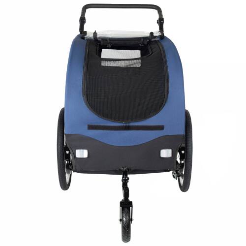 Alt View 1. JUJABU - 2-in-1 Foldable Pet Carrier Cart for Dogs up to 110lbs with Front Caster, Dark Blue.
