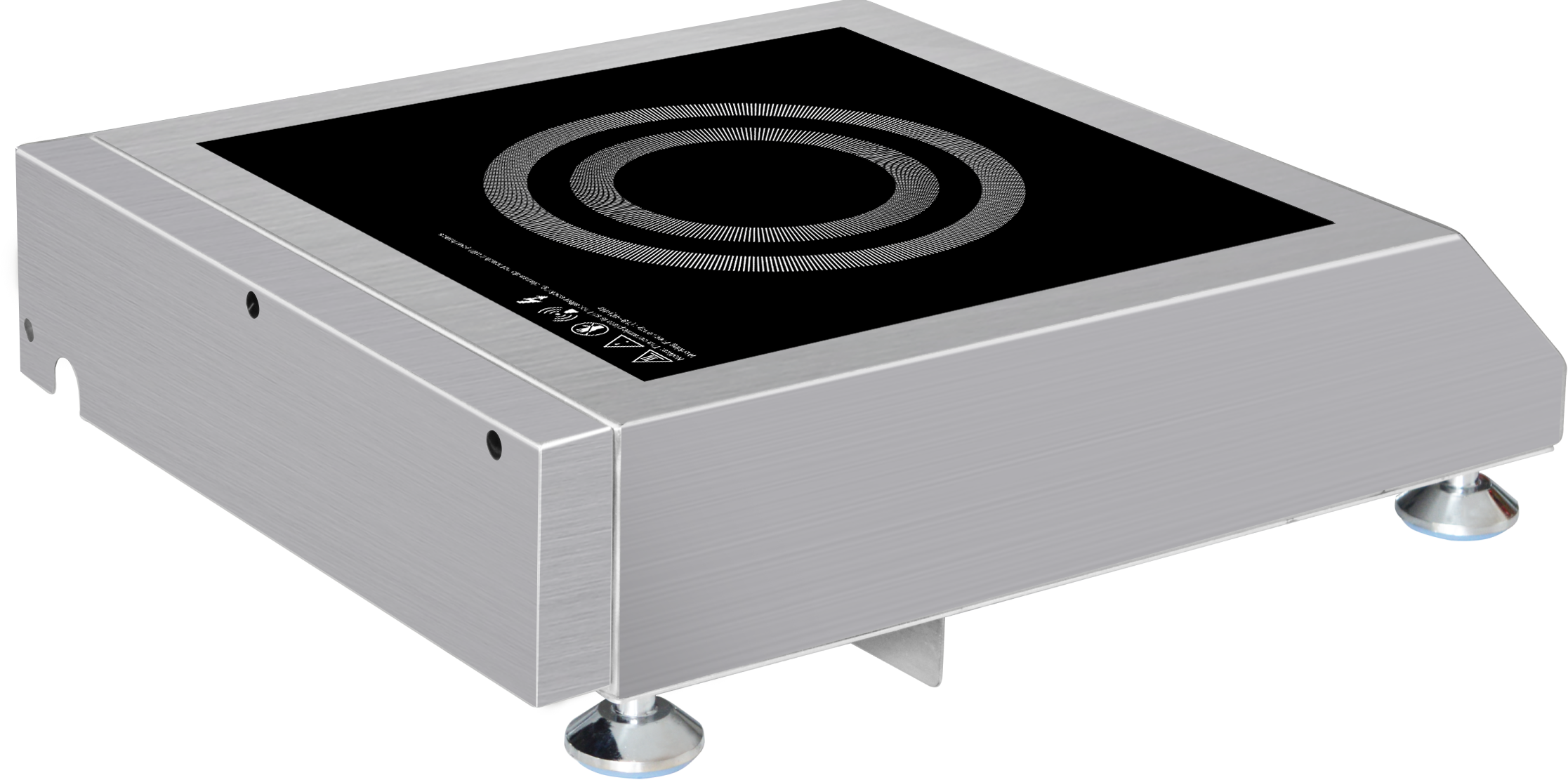 Left. SPT - 3400W Countertop Commercial Induction Cooktop (220-240V) - Black and stainless steel.