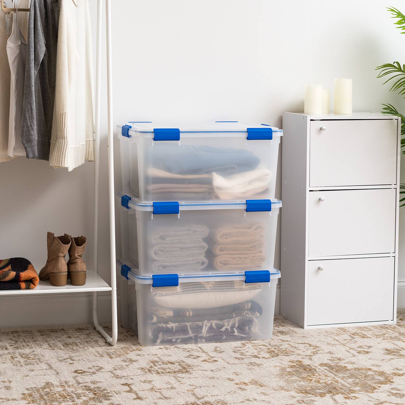 IRIS USA Storage Box with Gasket Seal Lid, Heavy Duty Moving Containers ...