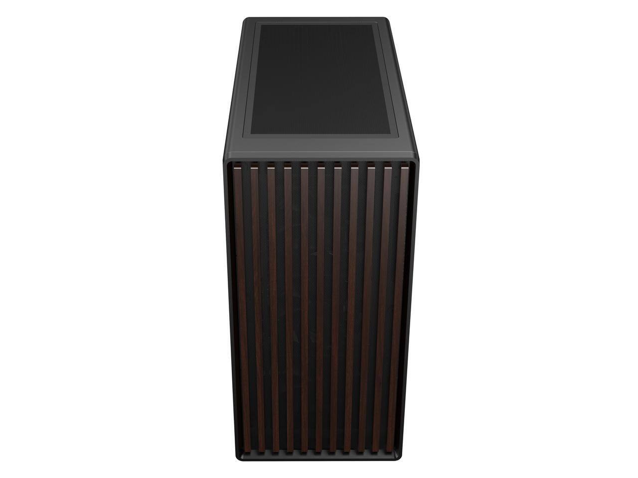 Alt View 8. DIYPC - DIYPC DIY-ATX08-Wood Black ATX Mid Tower Case, USB3.0/Type C, Tempered Glass, Walnut Front, 4x120mm PWM Fans - Black.