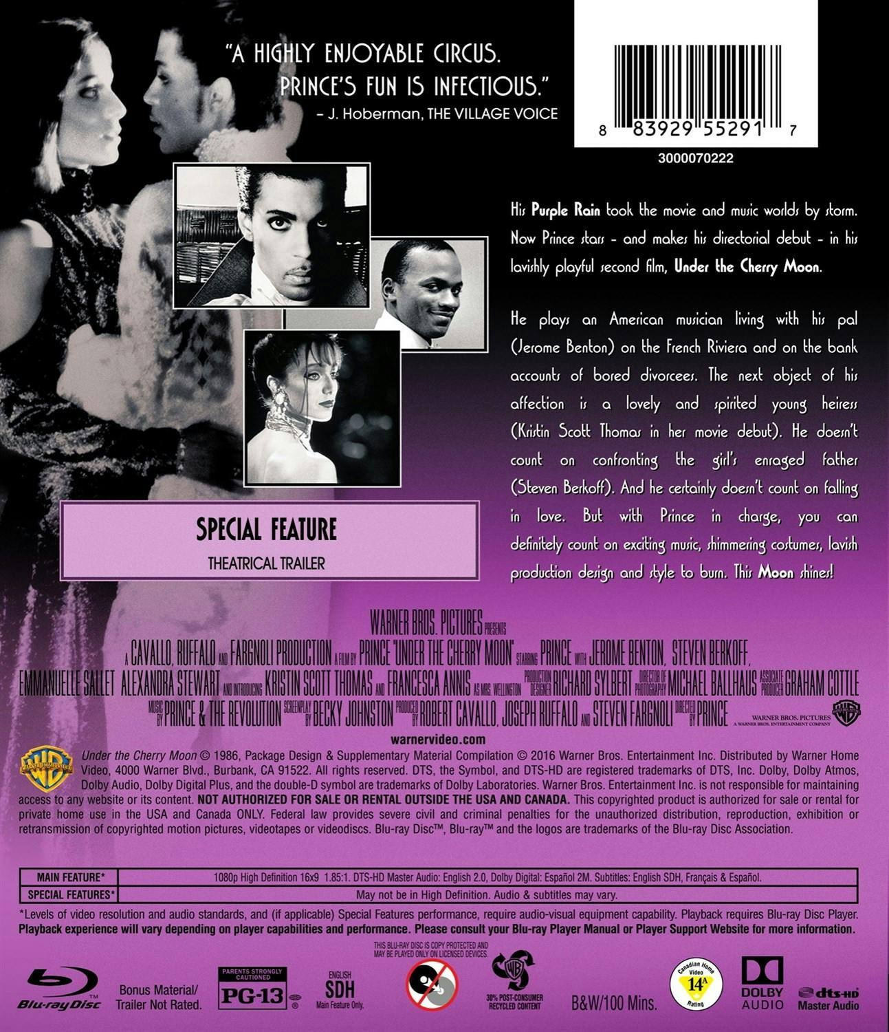 Back. Under the Cherry Moon (Blu-ray Commemorative Edition) [Blu-ray].