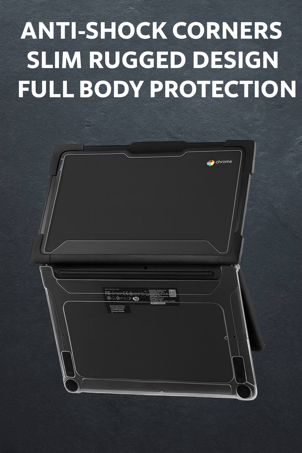 ANTI-SHOCK CORNERS  
SLIM RUGGED DESIGN  
FULL BODY PROTECTION  

chrome