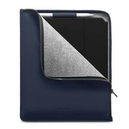 Front. Woolnut - Woolnut Coated PU Folio for 12.9-inch iPad Pro - Blue - Blue.