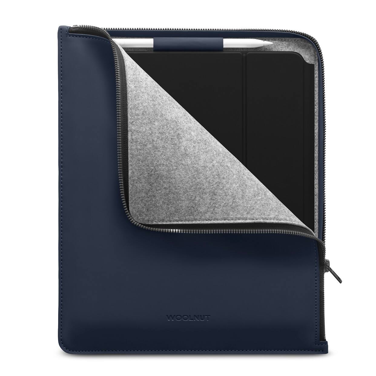Front. Woolnut - Woolnut Coated PU Folio for 12.9-inch iPad Pro - Blue - Blue.
