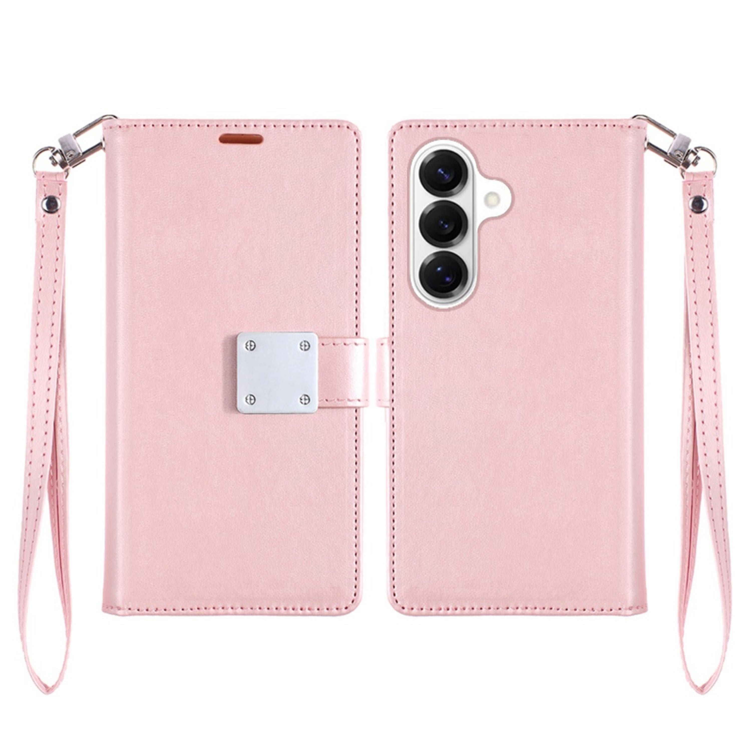 Kitcheniva - PU Leather Phone Wallet Extra Card Flap Plus Tempered Glass For Samsung S26 FE - Rose Gold price history on PriceWatchPro