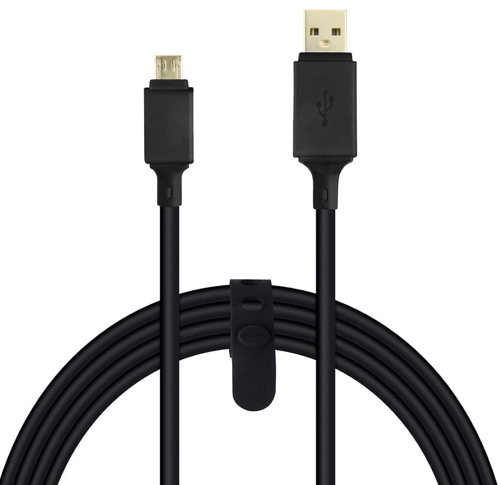 NEXT - Extra Long USB Micro 9' Play + Charge Cable For PlayStation 4 - Black - Front_Zoom
