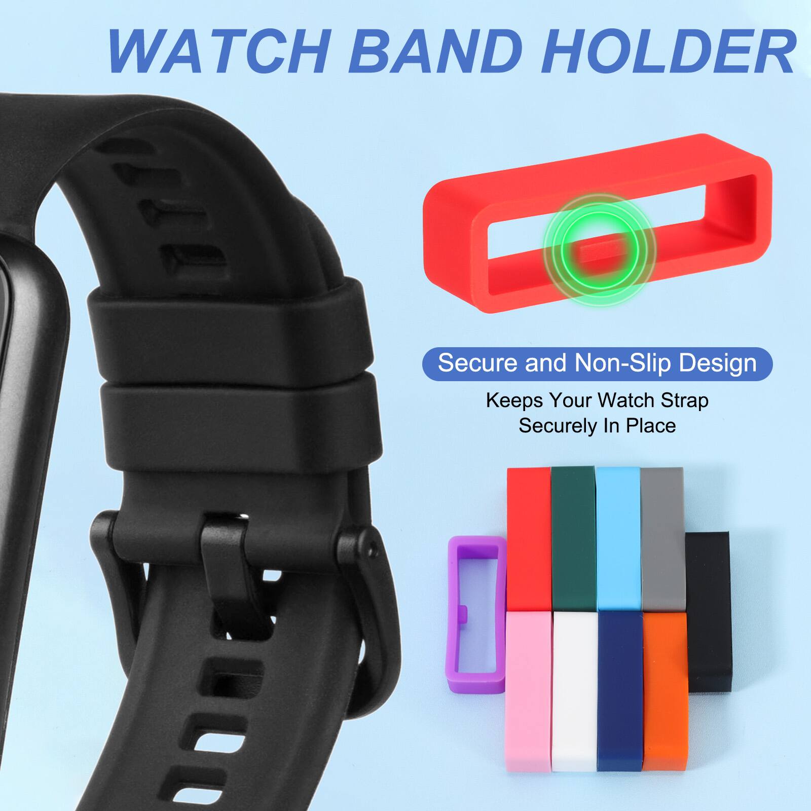 WATCH BAND HOLDER

Secure and Non-Slip Design Keeps Your Watch Strap Securely In Place