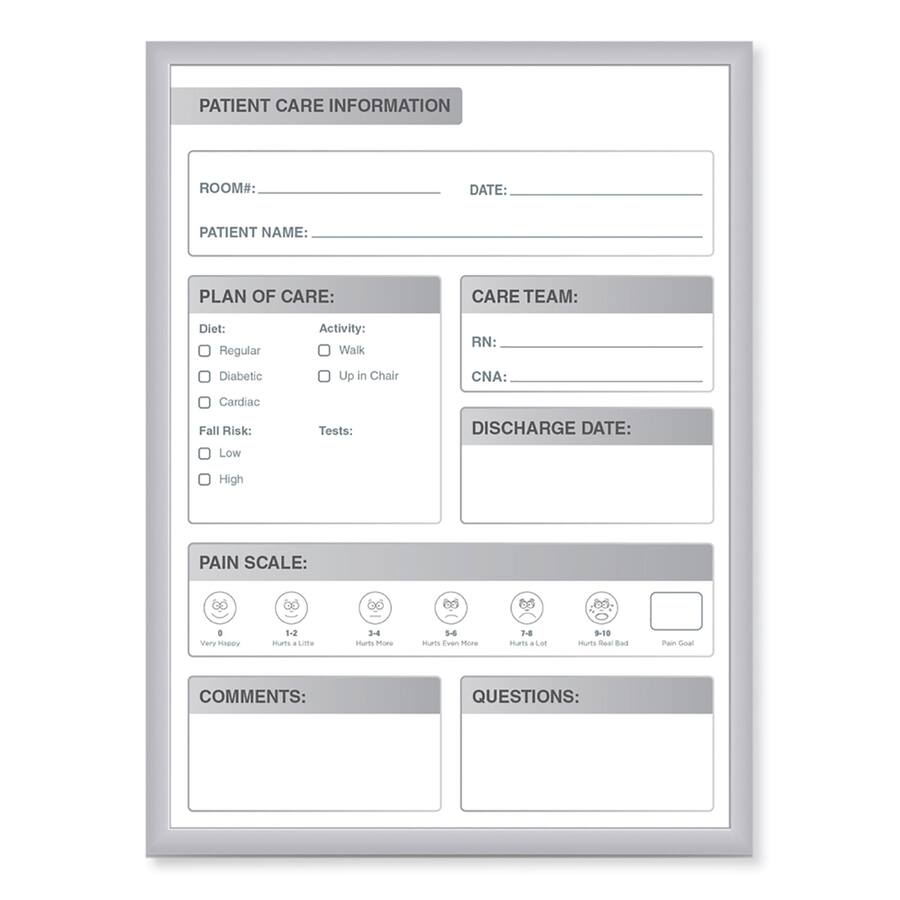 Empty Patient File Layout Ghent REMOVE Patient Room Magnetic Whiteboard, Hospital Patient Chart ...