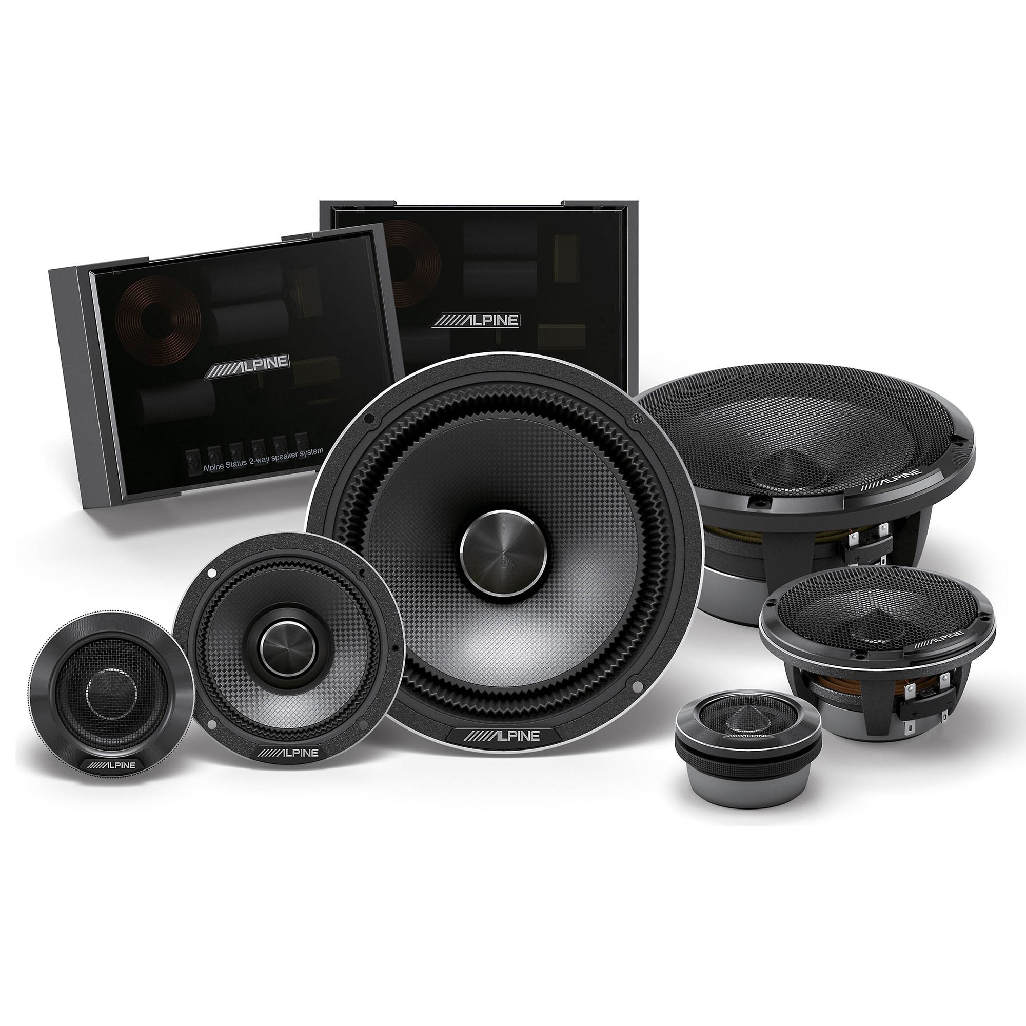 Alpine - HDZ-653 Status Hi-Res Series 6-1/2" 3-way Component System - Black/Gray