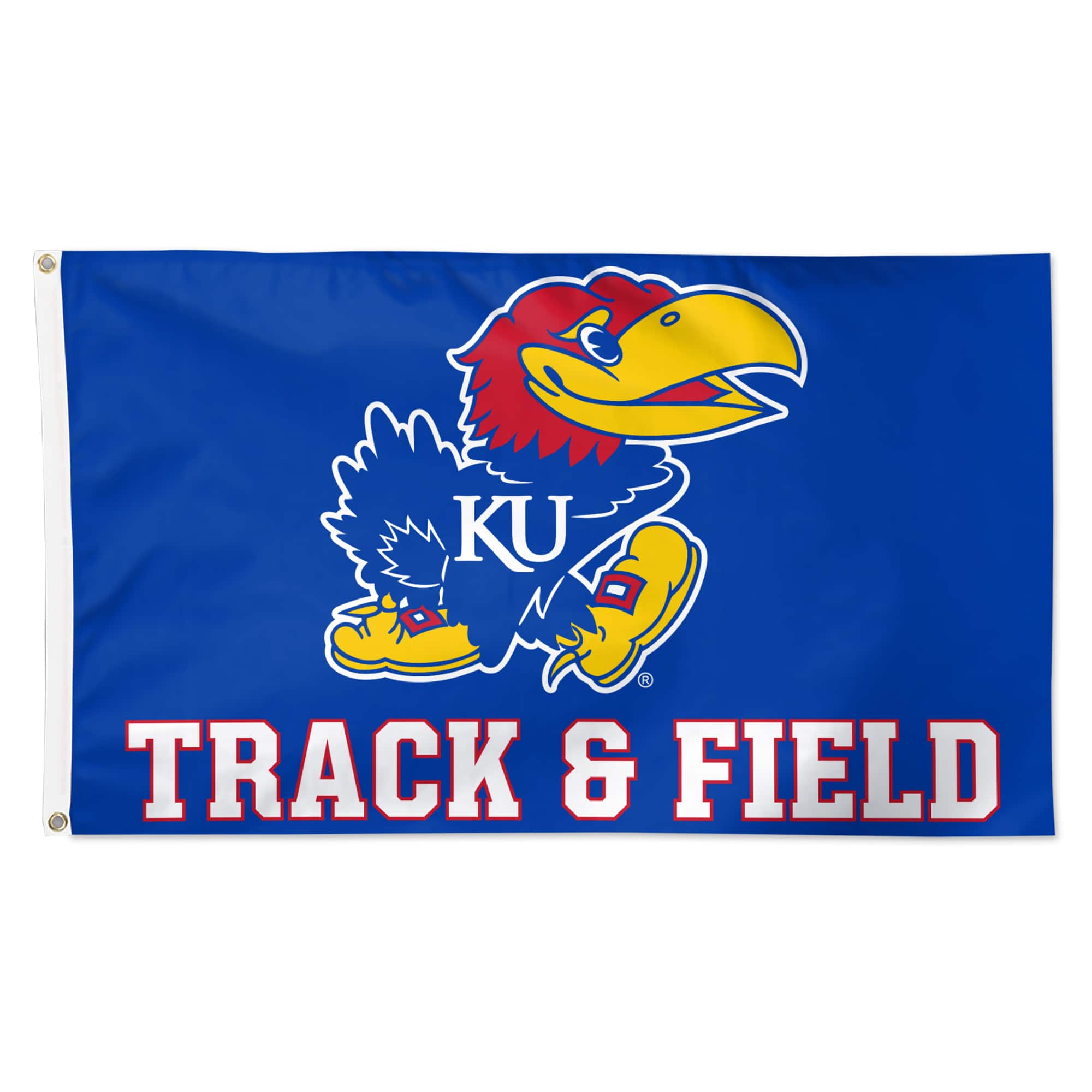 WinCraft - Kansas Jayhawks 3' x 5' Track and Field Deluxe Single-Sided Flag - Multicolor