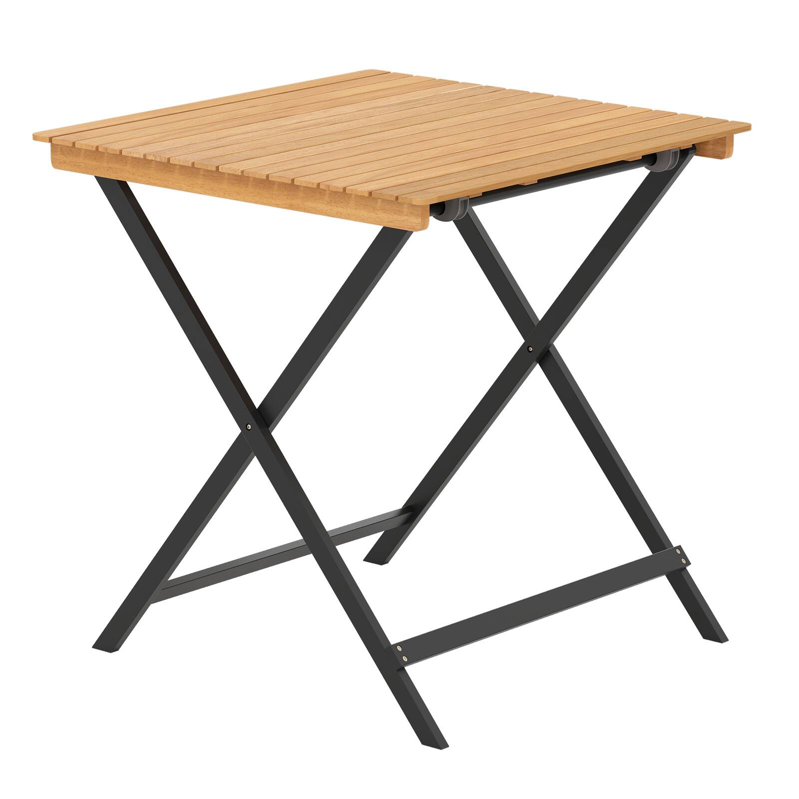Alt View 9. Gymax - Gymax 28'' Patio Folding Table w/ Slatted Tabletop Portable Bistro Dining Table - Yellow.