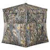 Front. Costway - Costway 3 Person Portable Hunting Blind Pop-Up Ground Blind w/Tie-downs & Carrying Bag - Camouflage.