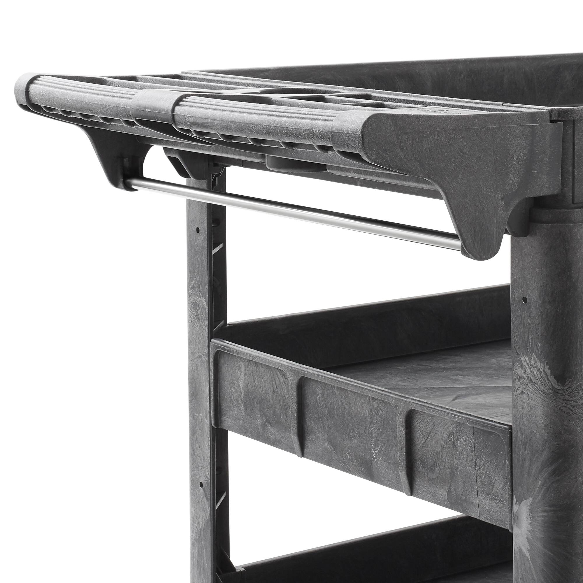 Alt View 3. Dryser - Utility Service Cart with Tiers - 550 -lb Capacity - 5-in Wheels - Black.