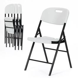 Essen Blissed - Durable Sturdy Blow Moulding Folding Chair Capacity for Event Office Wedding Party Picnic ,,Set of 4 - White