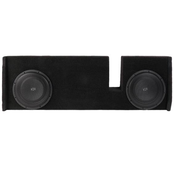 Left. NVX - BOOST Box Custom Fit 12" 800W RMS Loaded Sealed Subwoofer Enclosure for 2009-2018 Ford F-150 Extended Cab - Black.