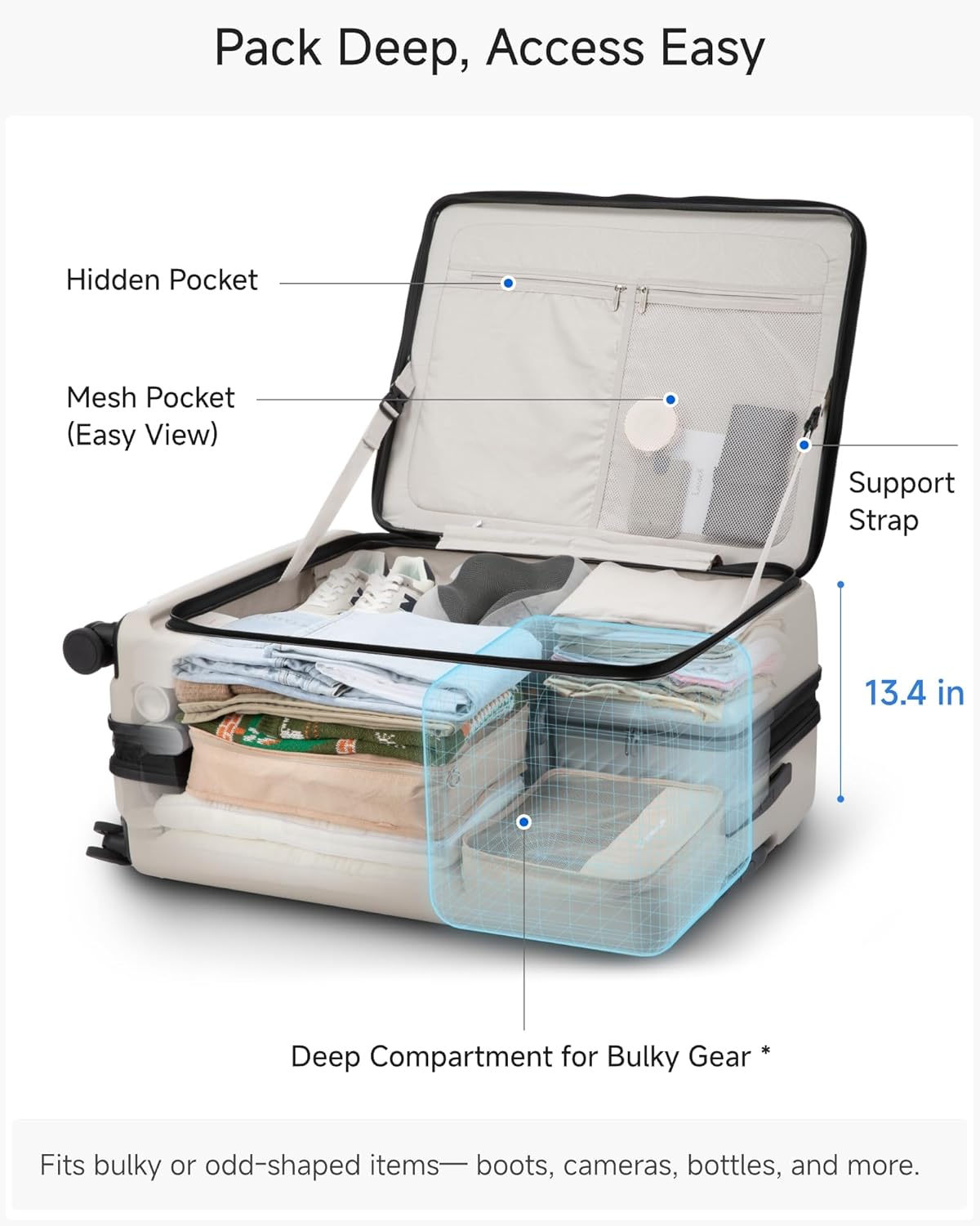 LUGGEX 28 Inch Expandable Checked Luggage Opening Polycarbonate