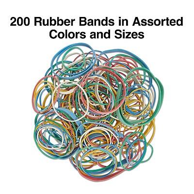 200 Rubber Bands in Assorted Colors and Sizes