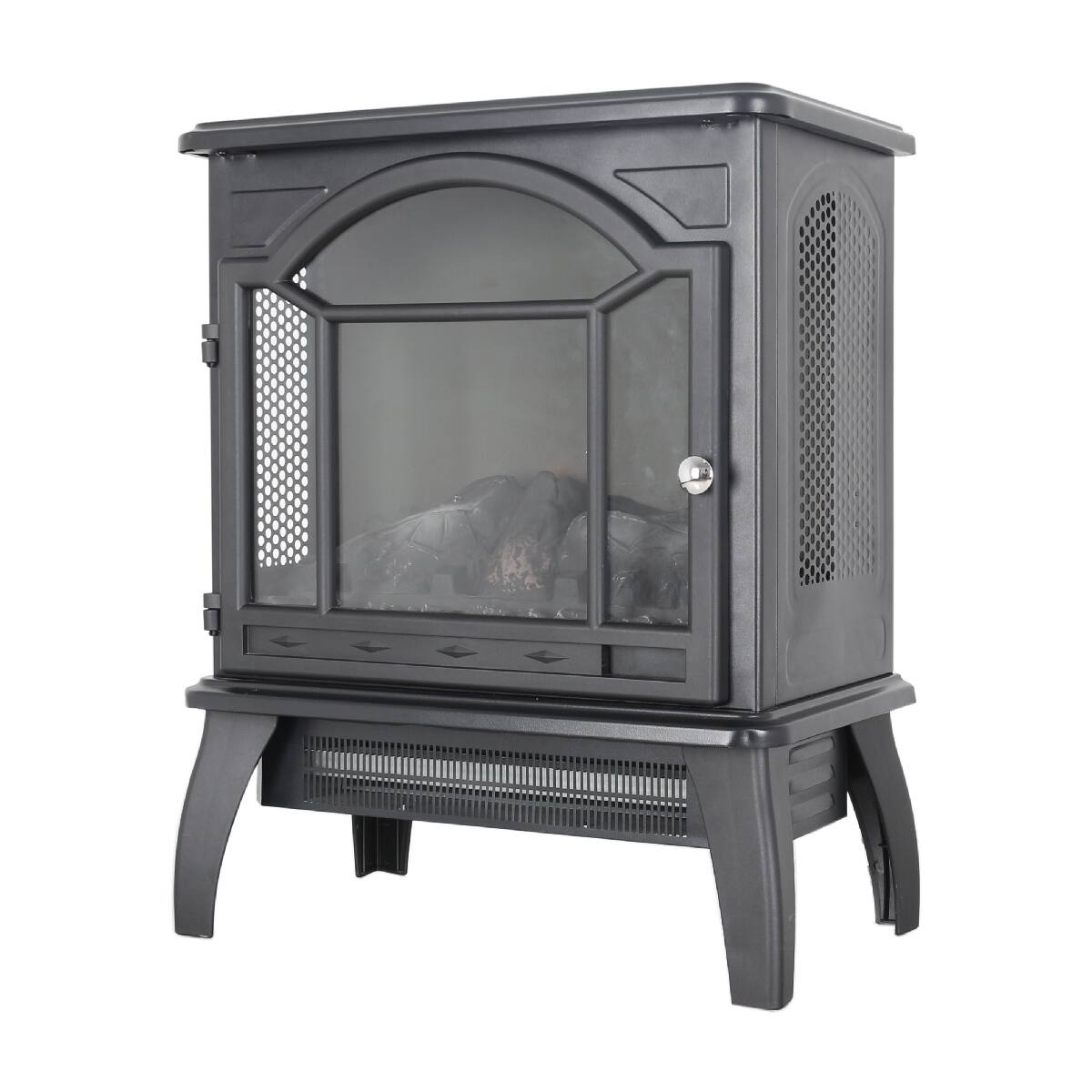 Alt View 2. Loheer - Loheer 18 inch electric fireplace stove Freestanding Infrared Quartz Heater with Remote Control Antique Black - Antique Black.