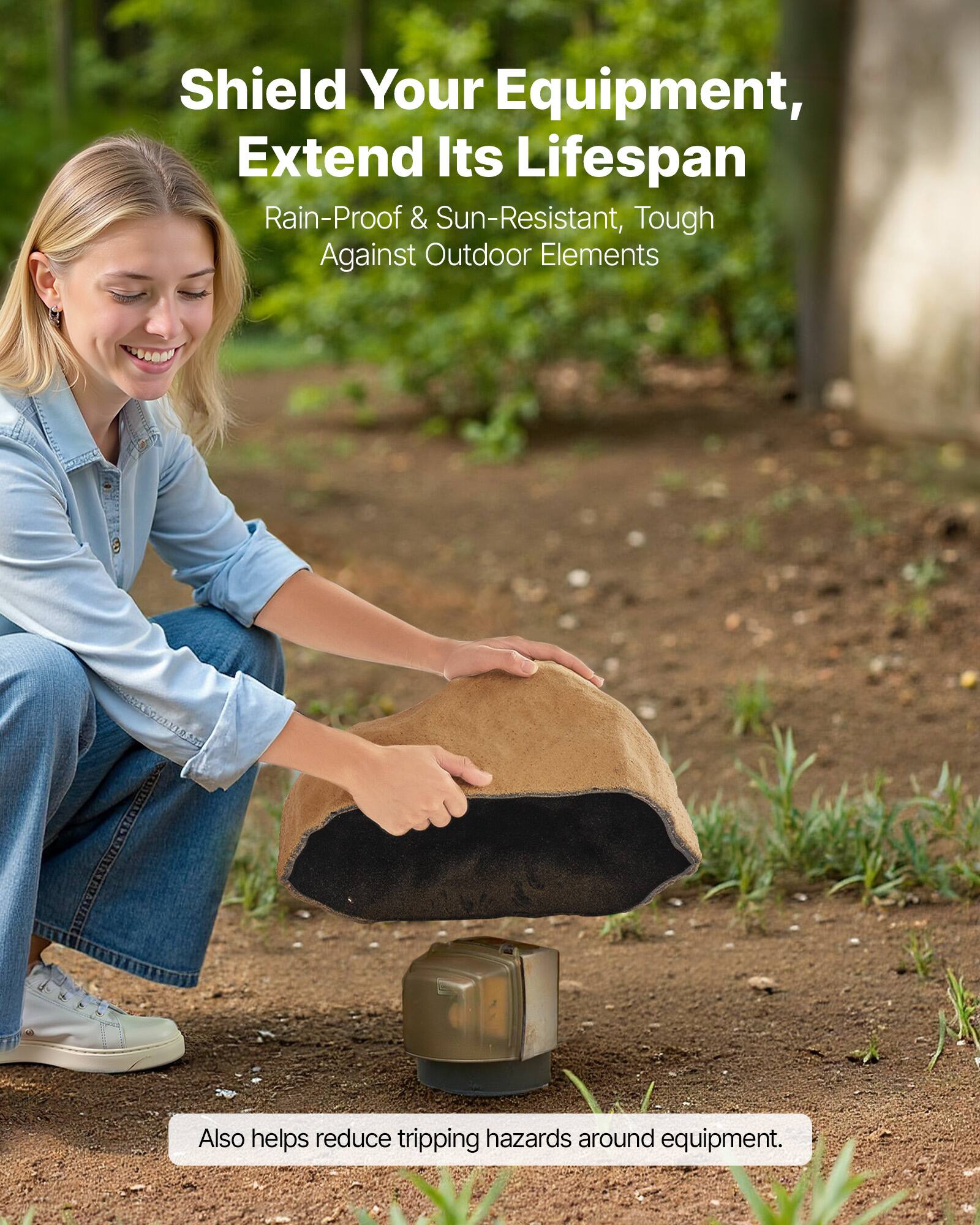 Shield Your Equipment, Extend Its Lifespan  
Rain-Proof & Sun-Resistant, Tough Against Outdoor Elements  
Also helps reduce tripping hazards around equipment.