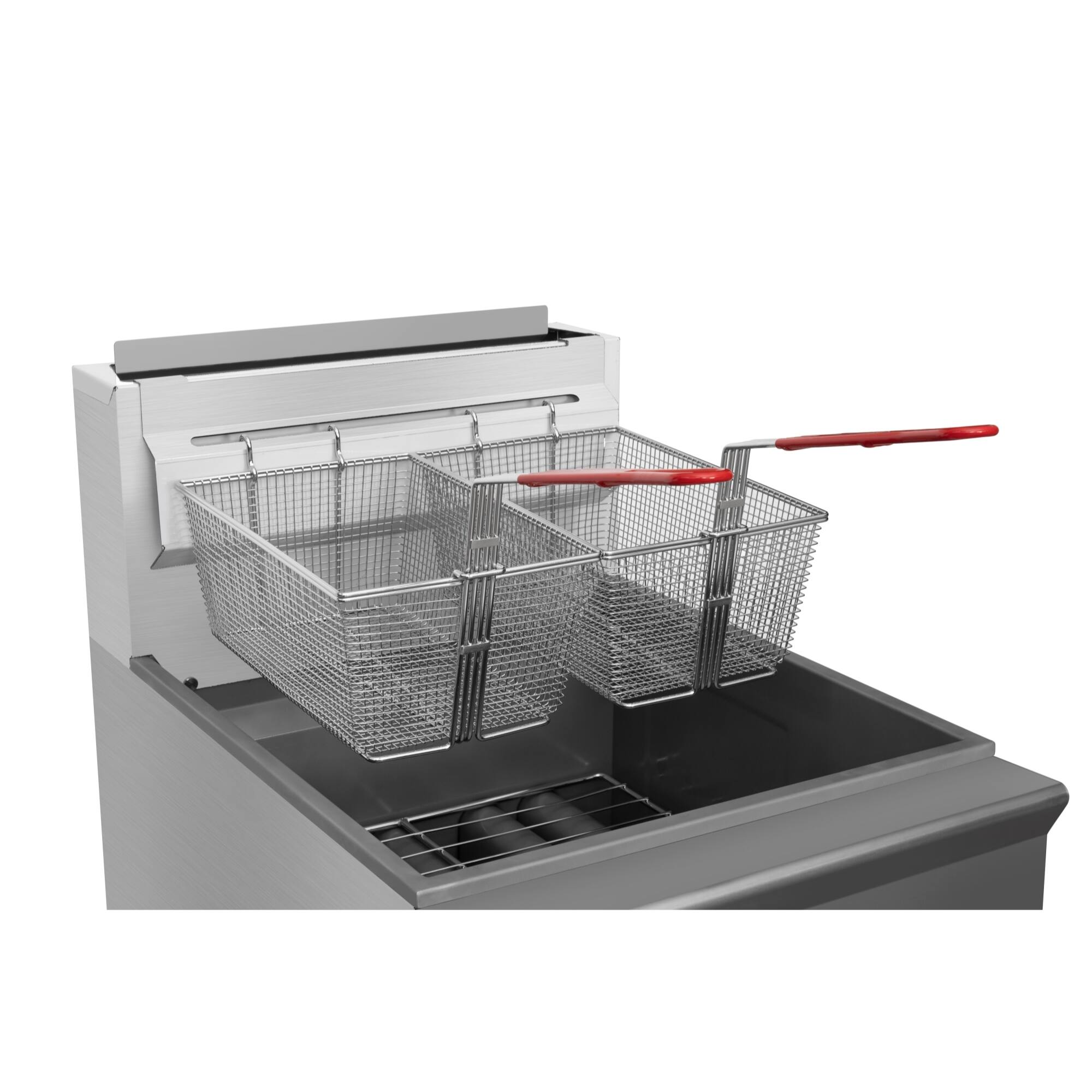 Alt View 5. Koolmore - 75 lb. Floor Standing Natural Gas Commercial Fryer with 150,000 BTU in Stainless-Steel, ETL Listed (KM-FDF75-NG) - Silver.