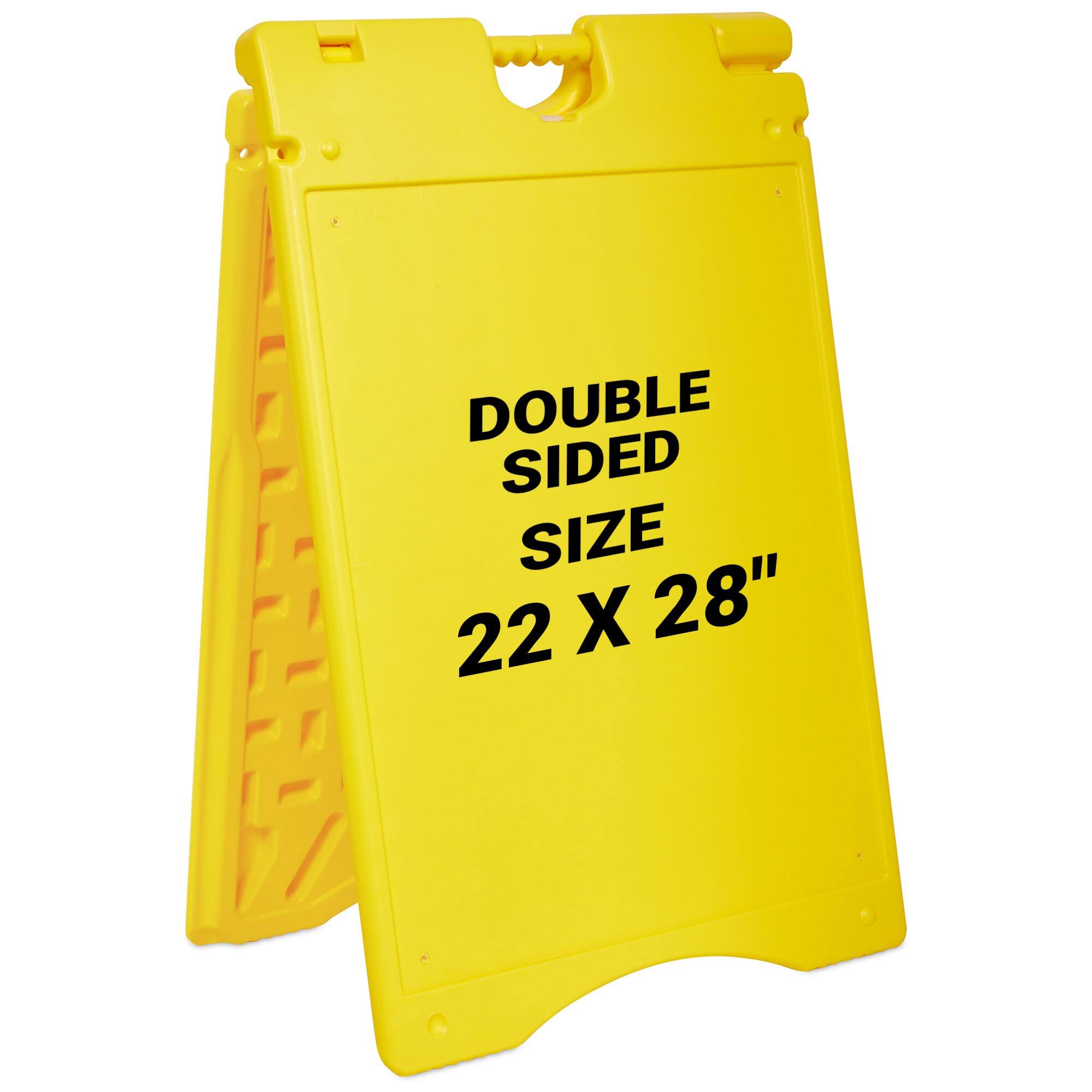 Jumbl - A Frame Sandwich Board – 22 x 28" Display Sidewalk Sign with PVC Sign Protector - Yellow