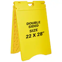 Jumbl - A Frame Sandwich Board – 22 x 28" Display Sidewalk Sign with PVC Sign Protector - Yellow