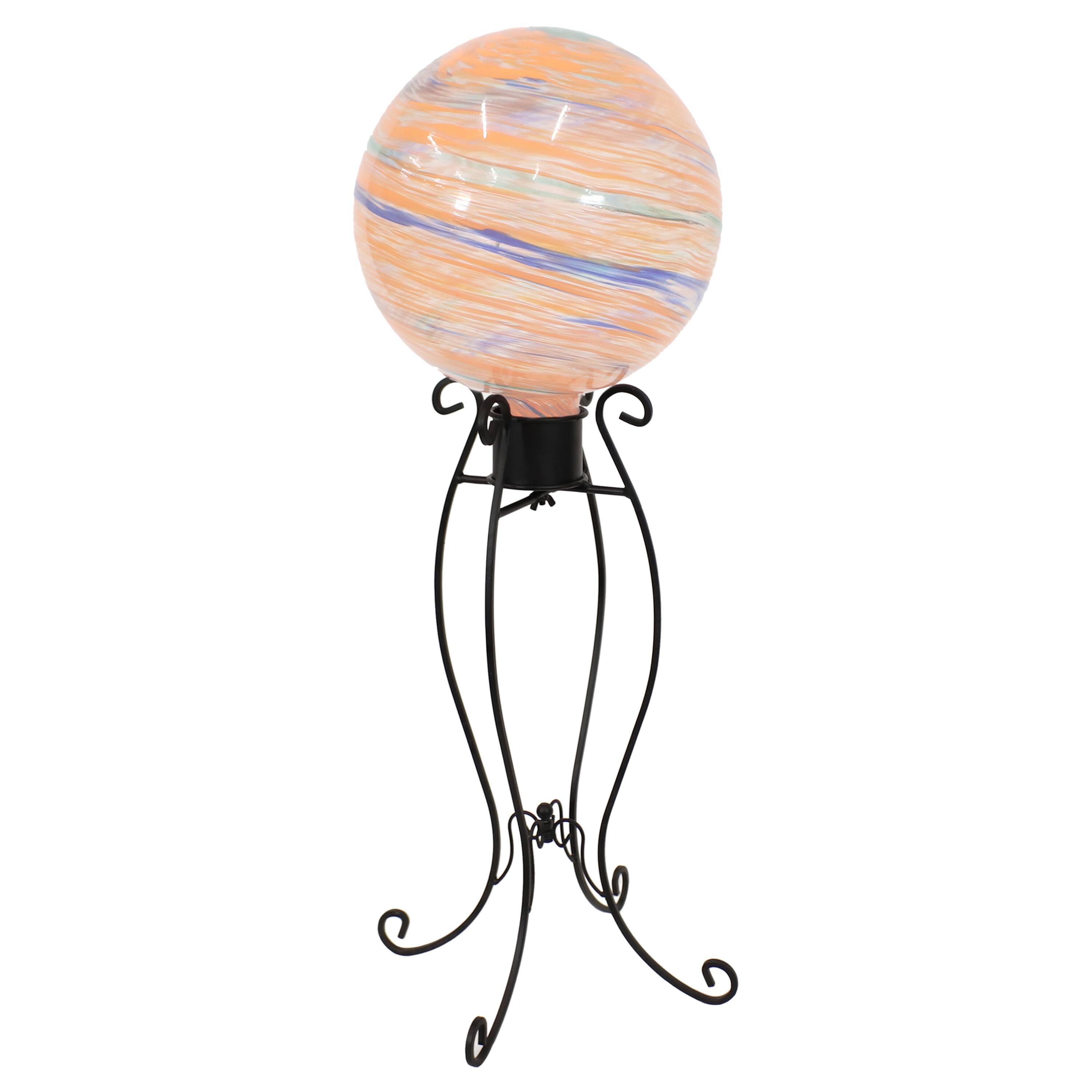 Alt View 4. Sunnydaze - Graceful Curved Steel Gazing Globe Stand - 18.25 in - Black.
