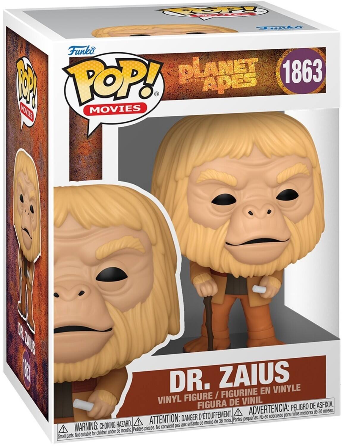 Funko POP! Movies 1863 - Planet of the Apes Dr. Zaius Vinyl Figure / Figurine en Vinyle Figura de Vinil Peligro de Asfixia D'etouffement. Advertencia: para niños menores de 36 meses DANGER pequeas. No es adecuado aux enfants de moins de 36 mois. Partes pequeñas. Not suitable for children under 36 months, Small parts. Choking hazard. ATTENTION: peligro de asfixia. Warning: choking hazard.