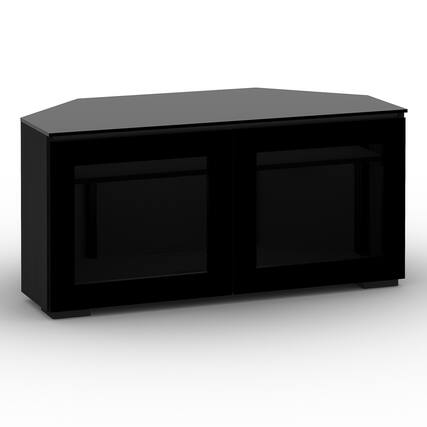 Front. Salamander Designs - Salamander Designs Chameleon Collection Oslo 221 Twin Corner AV Cabinet - Black Oak.