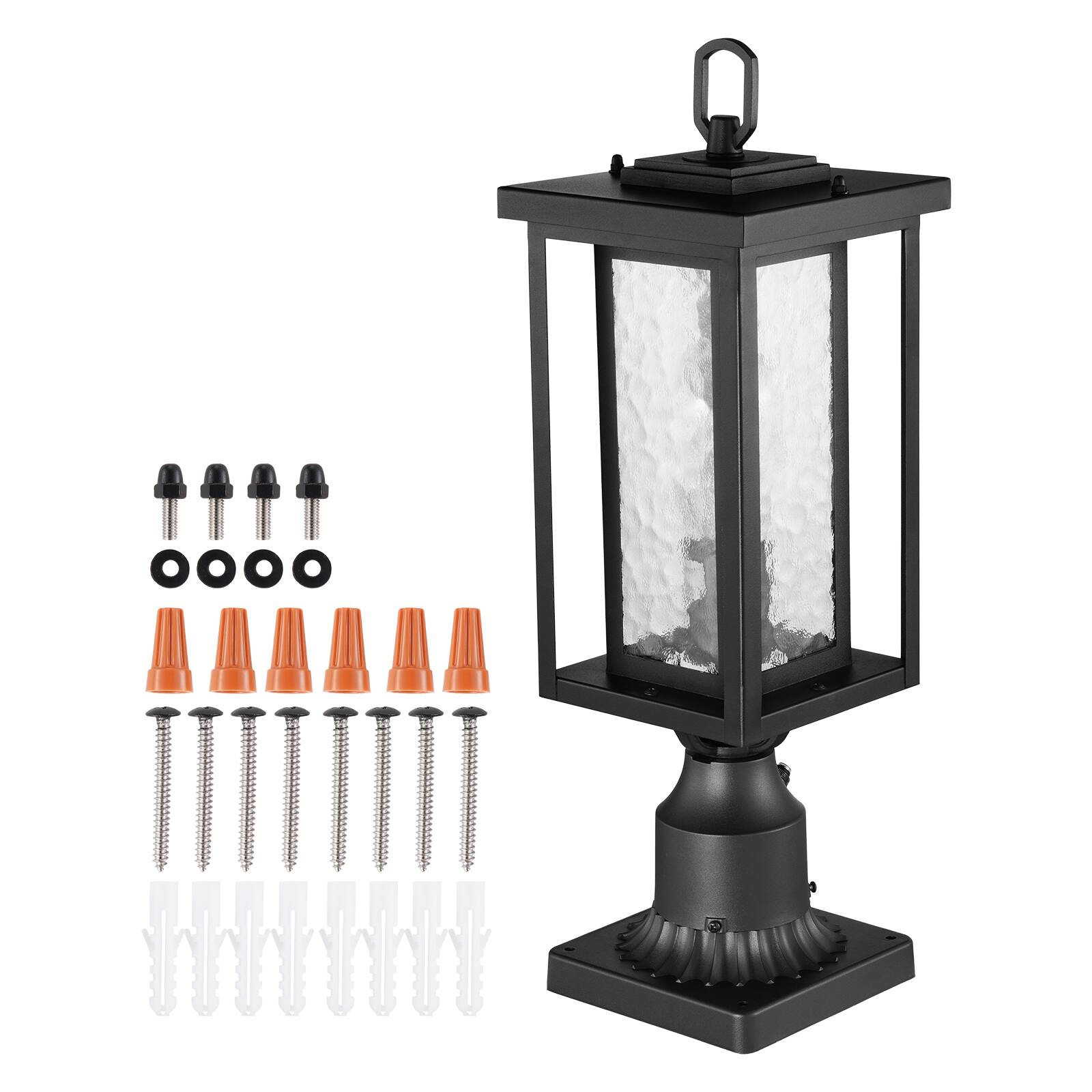 Alt View 5. VEVOR - 2 Pack Dusk to Dawn Outdoor Post Light, 17.72 in, Waterproof Lamp Post Light Fixtures - Black.