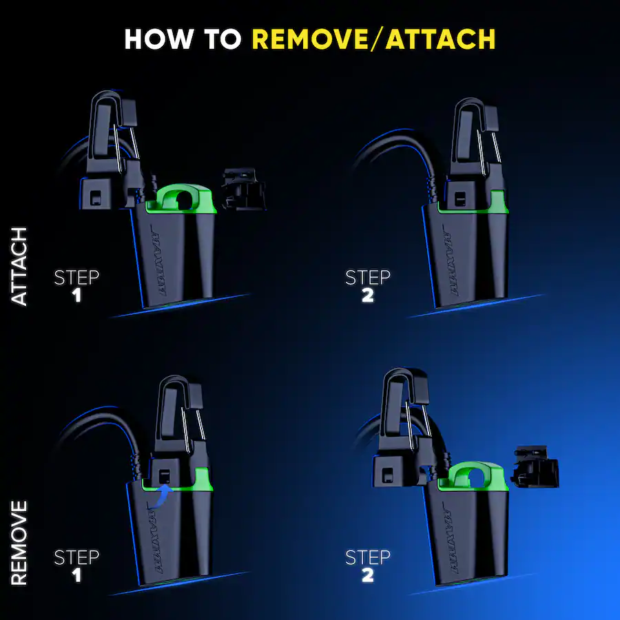 Maximm 360° Rotating Flat Plug Extension Cord 25 ft, with Removable ...