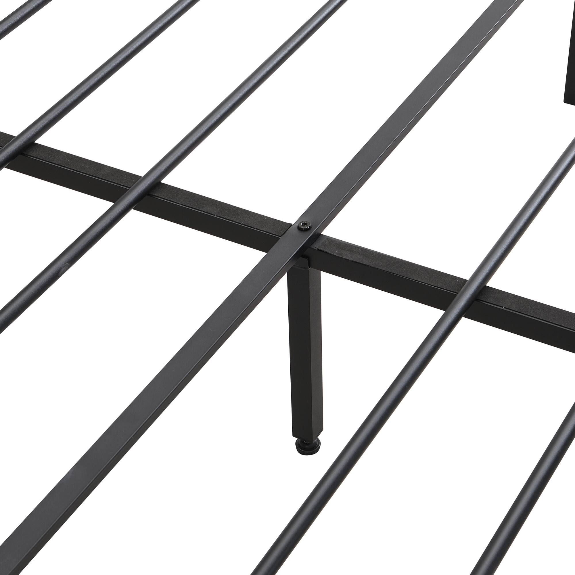 Alt View 8. GOODSILO - Full Size Metal Platform Bed Frame with Upholstered Headboard Footboard Drawers USB Ports Underbed Storage Easy Assembly - Black+Grey.