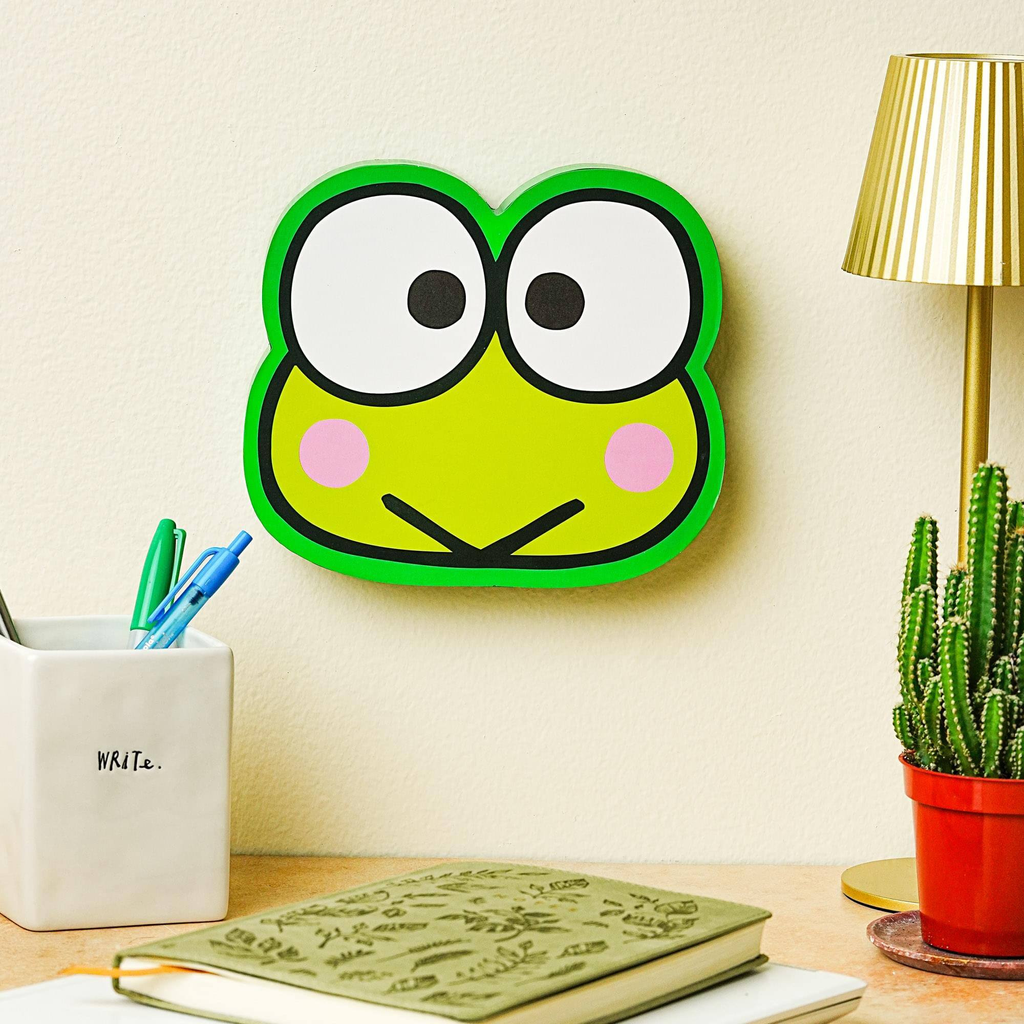 Alt View 10. Silver Buffalo - Sanrio Keroppi Die-Cut Wooden Wall Art Sign | 7 x 8 Inches - Green.