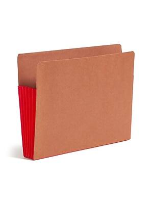 Alt View 2. Smead -  Extra Wide Recycled Reinforced File Pocket, 5" Expansion, Red/Redrope, 10/Box  - Red/Redrope.