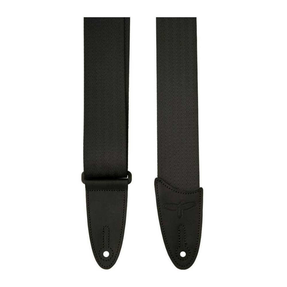Angle. Paul Reed Smith Guitars - PRS 2 Inch Black Nylon Seatbelt Strap with Leather Ends.