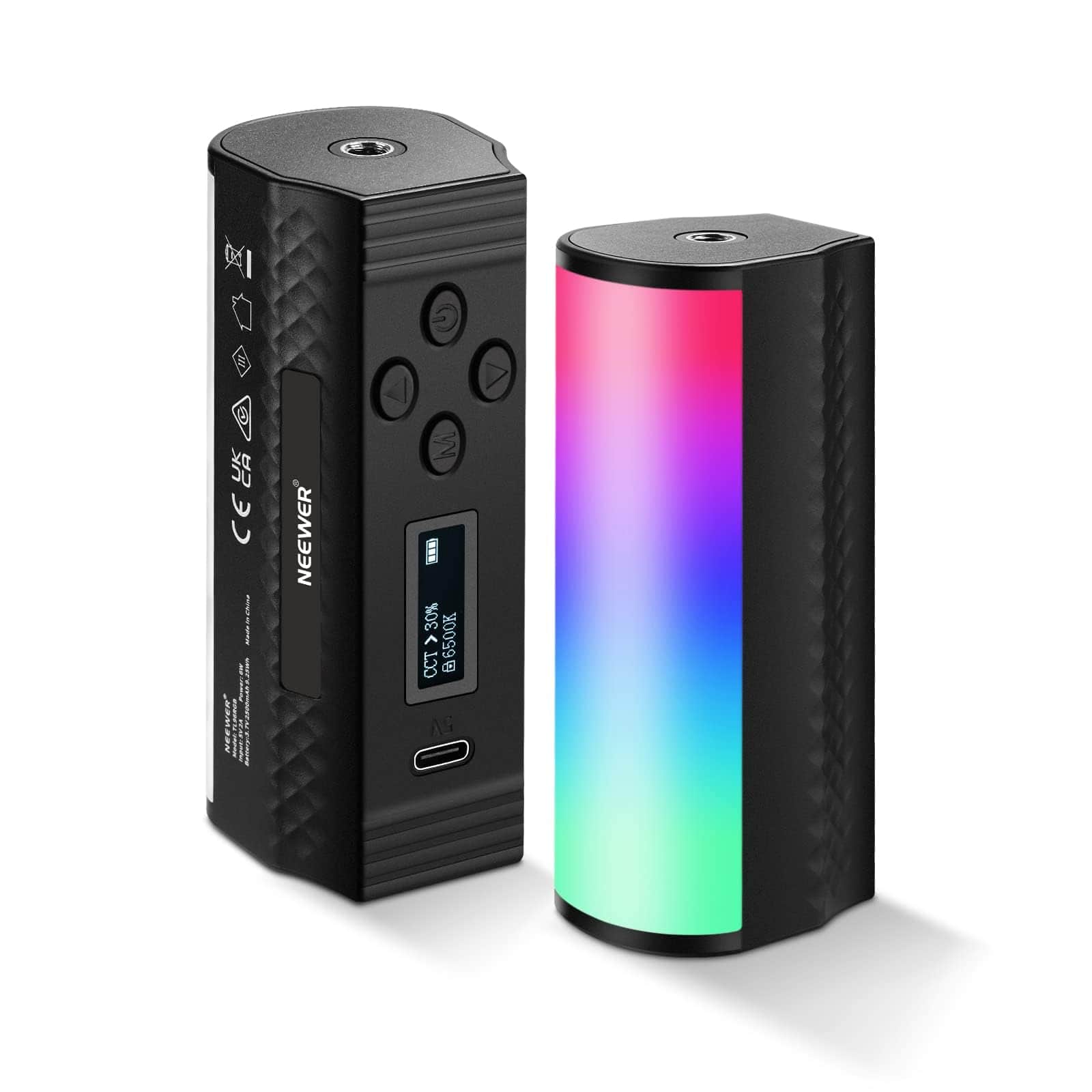 Neewer - 2-Pack Magnetic RGB Video Light Wand, 2500mAh, Dimmable, TL96RGB
